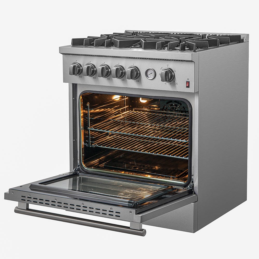 Forno Giovanni 30-inch Gas Range 5 Burners 4.32 cu.ft. Convection Oven FFSGS6274-30 I Luxury Appliances Direct