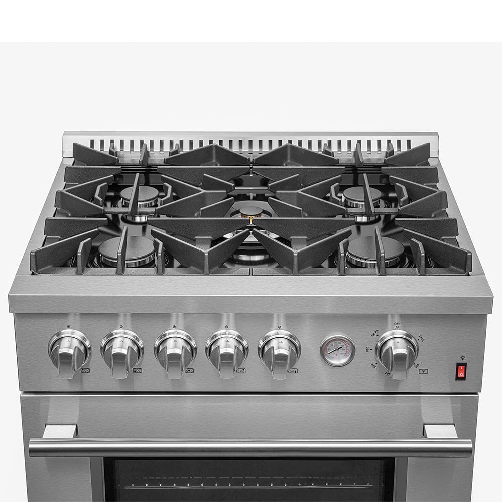 Forno Giovanni 30-inch Gas Range 5 Burners 4.32 cu.ft. Convection Oven FFSGS6274-30 I Luxury Appliances Direct