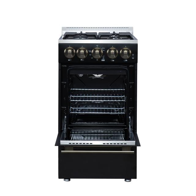 Forno Lamazze 20-Inch Gas Range in Black FFSGS6265-20BLK