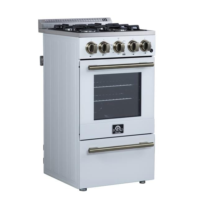 Forno Lamazze 20-Inch Gas Range in White FFSGS6265-20WHT