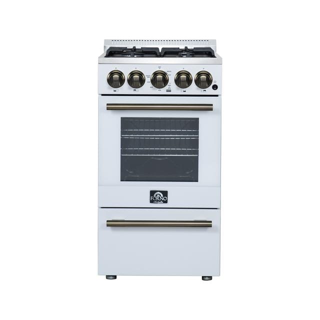 Forno Lamazze 20-Inch Gas Range in White FFSGS6265-20WHT