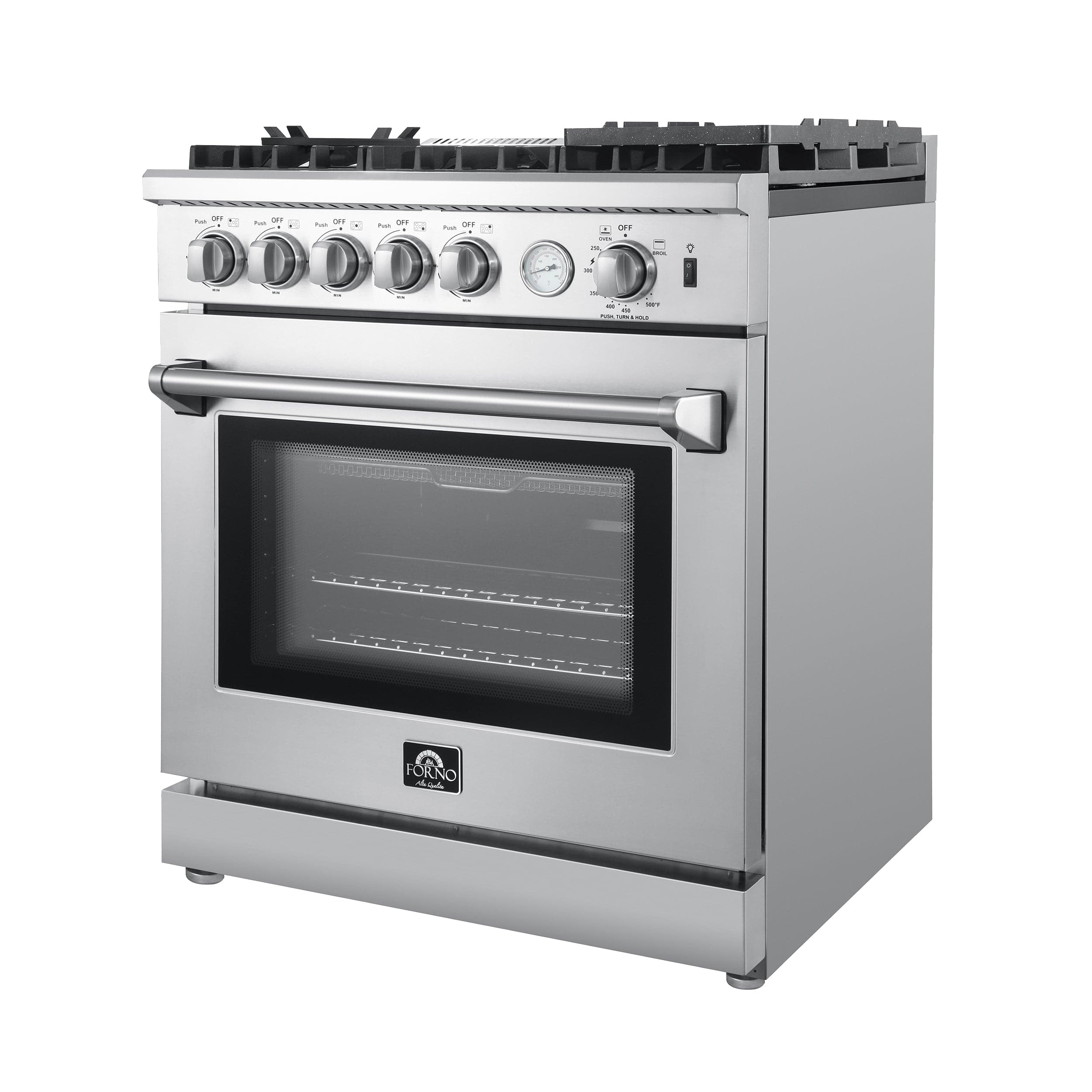 Forno Lazio 30" Gas Range with 5 Sealed Burners, Air Fryer and Griddle, FFSGS6276-30 I Luxury Appliances Direct