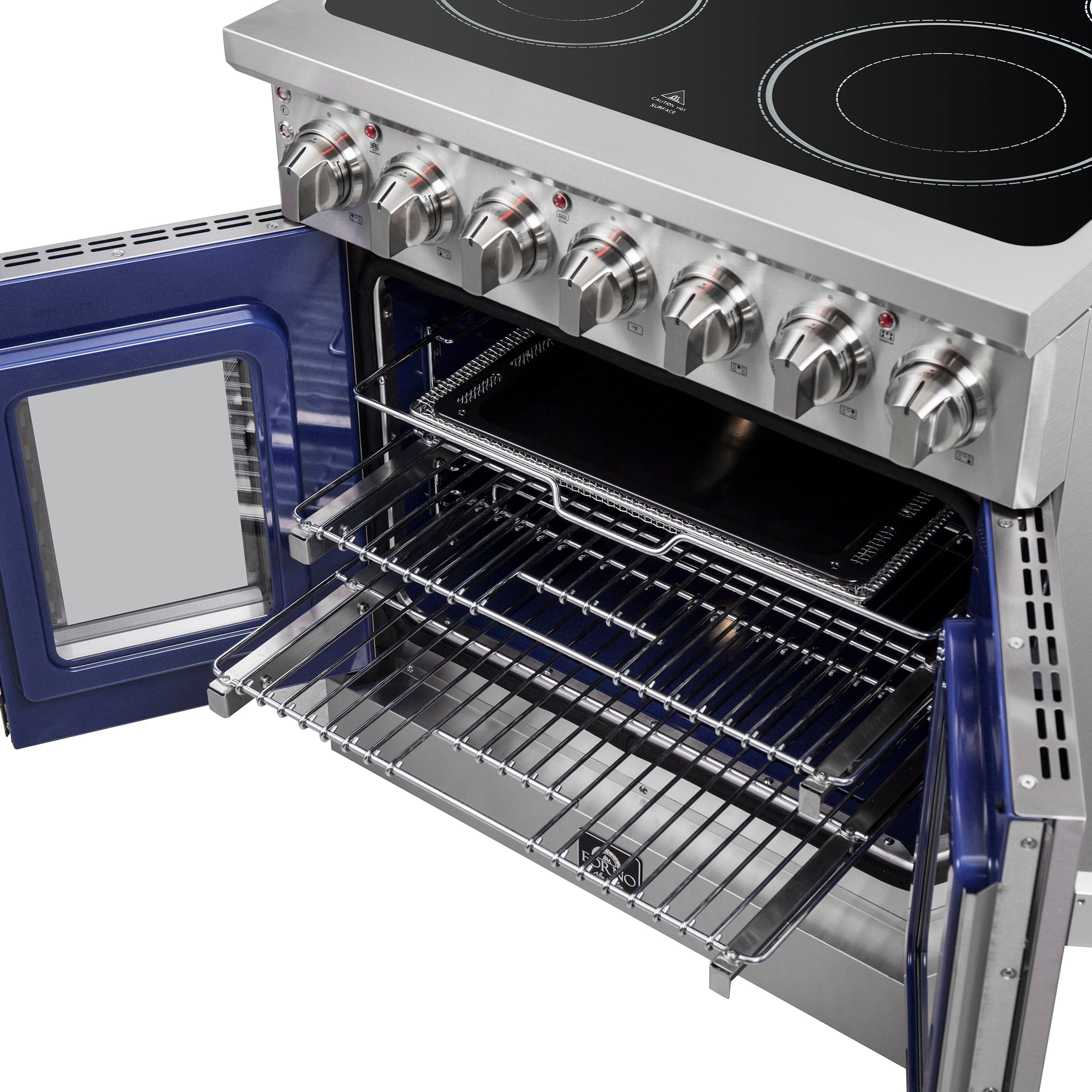 Forno Massimo 30" Freestanding French Door Electric Range with 5 Elements, FFSEL6955-30 I Luxury Appliances Direct