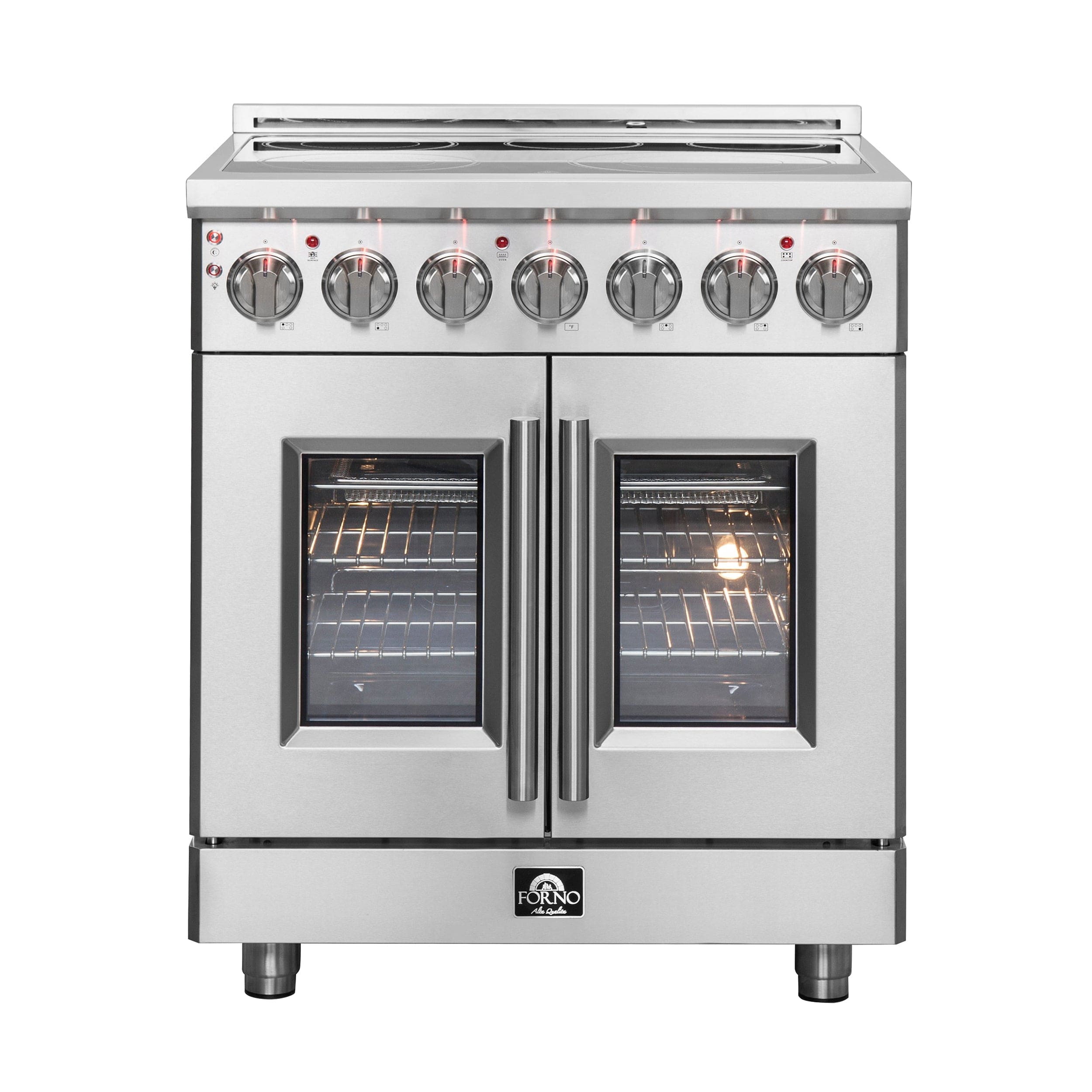 Forno Massimo 30" Freestanding French Door Electric Range with 5 Elements, FFSEL6955-30 I Luxury Appliances Direct