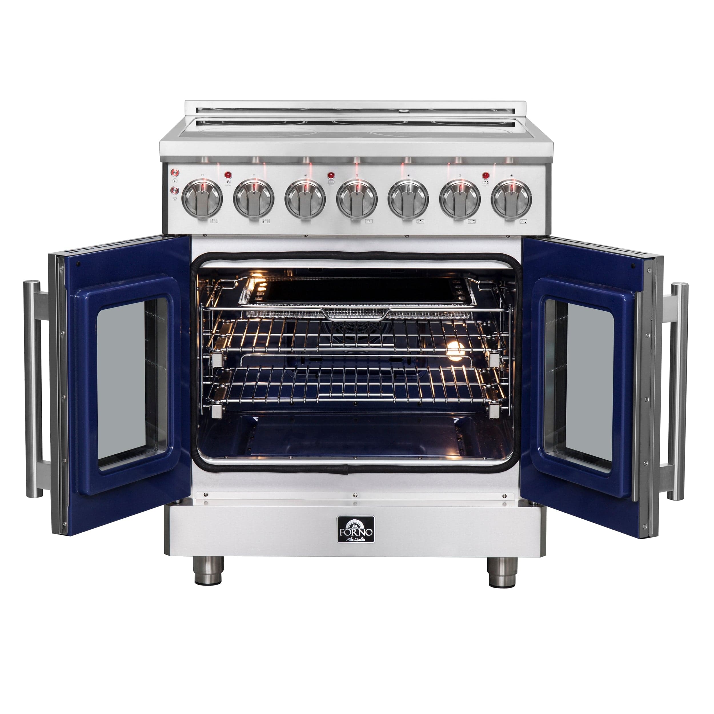 Forno Massimo 30" Freestanding French Door Electric Range with 5 Elements, FFSEL6955-30 I Luxury Appliances Direct