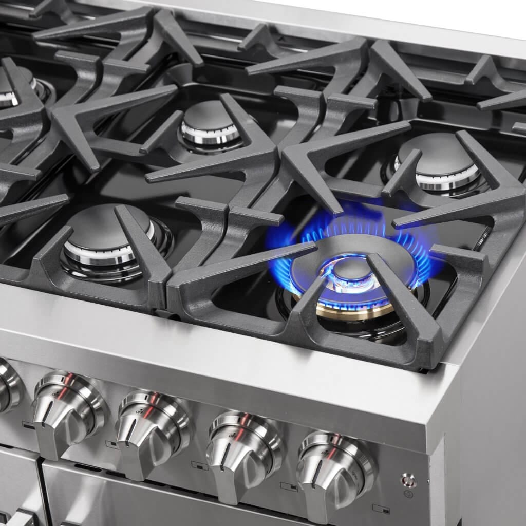 Forno Massimo 36" Freestanding French Door Dual Fuel Range with 6 Burners, FFSGS6325-36 I Luxury Appliances Direct