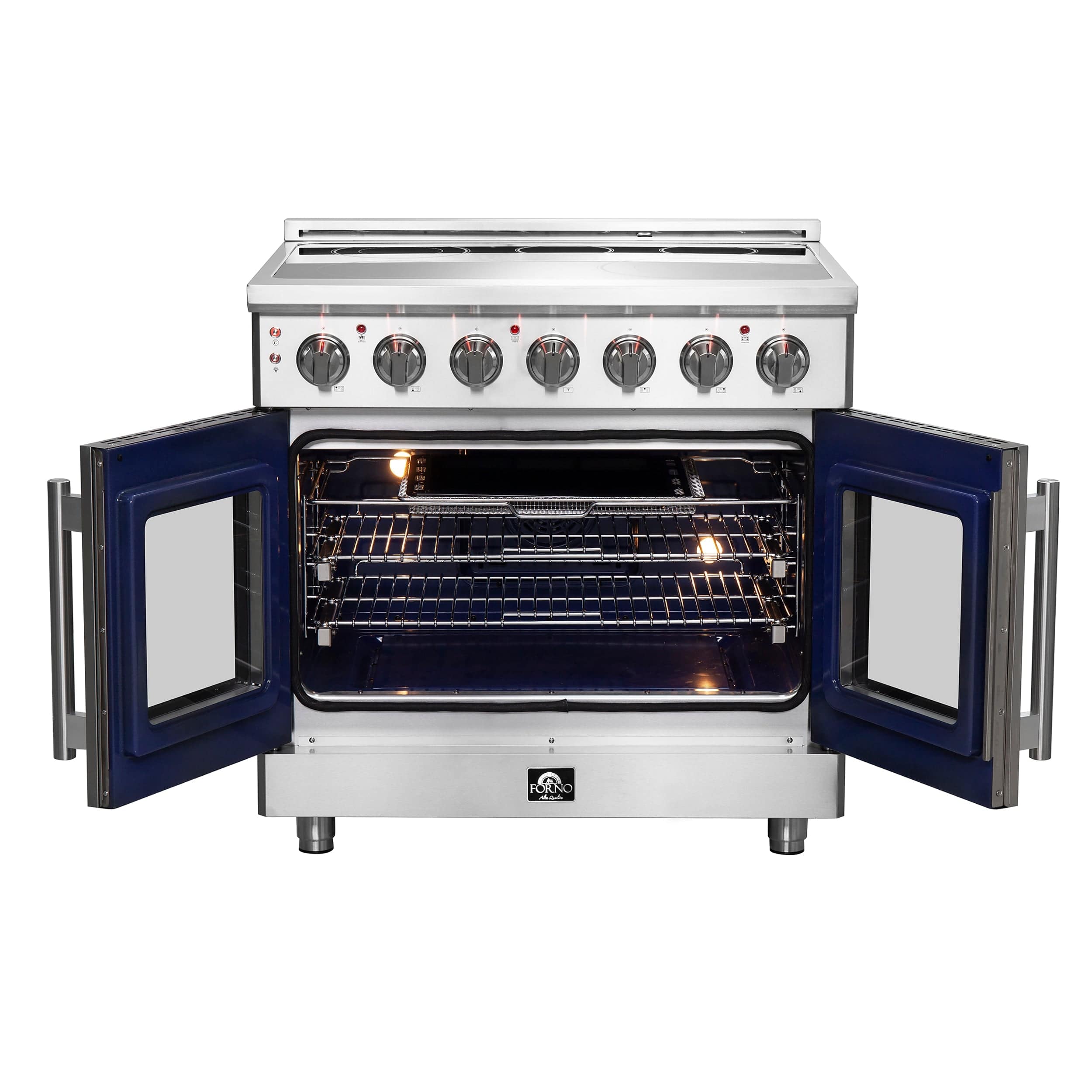 Forno Massimo 36" Freestanding French Door Electric Range with 5 Elements, FFSEL6955-36 I Luxury Appliances Direct