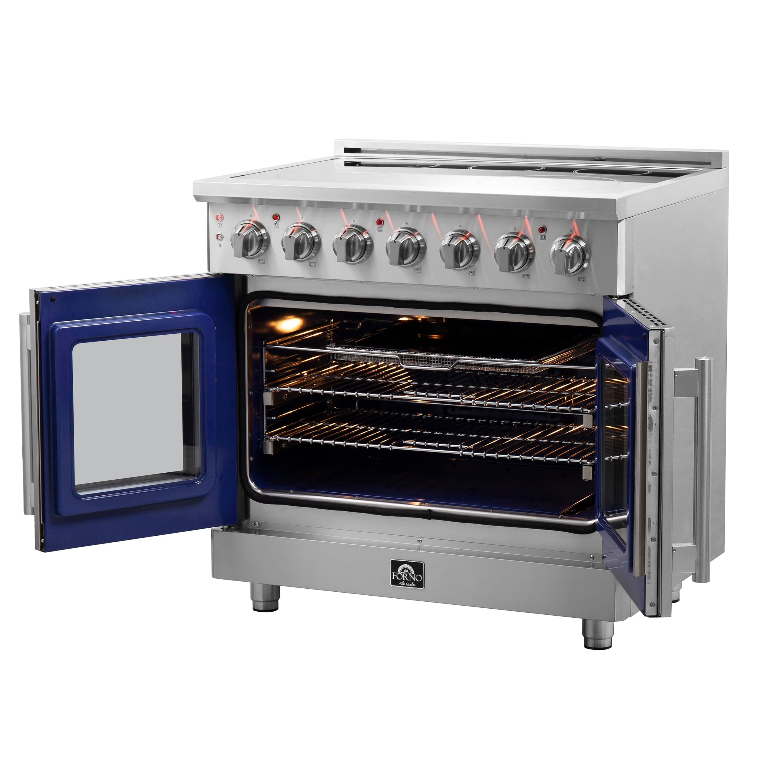Forno Massimo 36" Freestanding French Door Electric Range with 5 Elements, FFSEL6955-36 I Luxury Appliances Direct