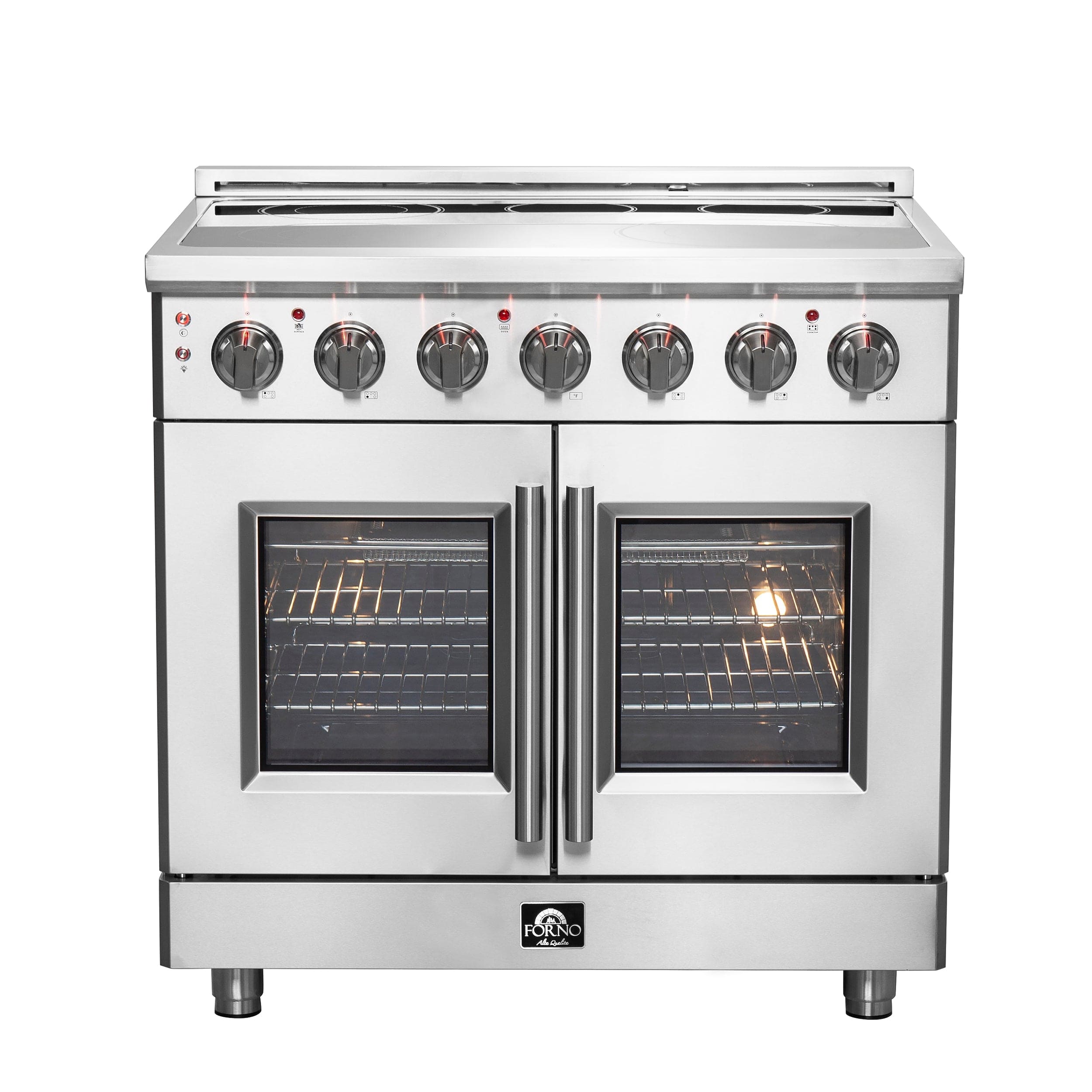 Forno Massimo 36" Freestanding French Door Electric Range with 5 Elements, FFSEL6955-36 I Luxury Appliances Direct