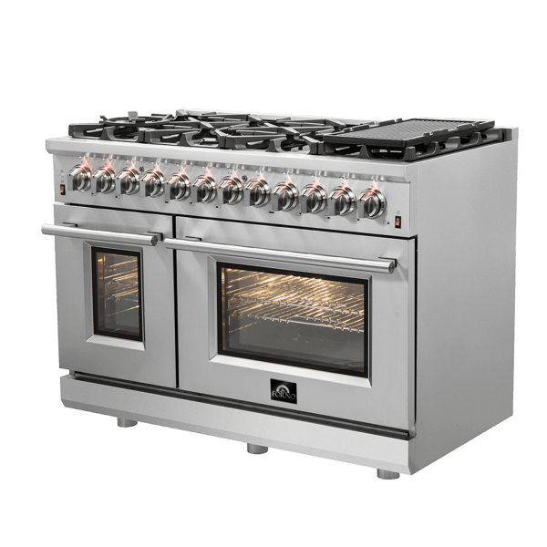 Forno Massimo 48" Freestanding Dual Fuel Range with 8 Burners, FFSGS6125-48 I Luxury Appliances Direct