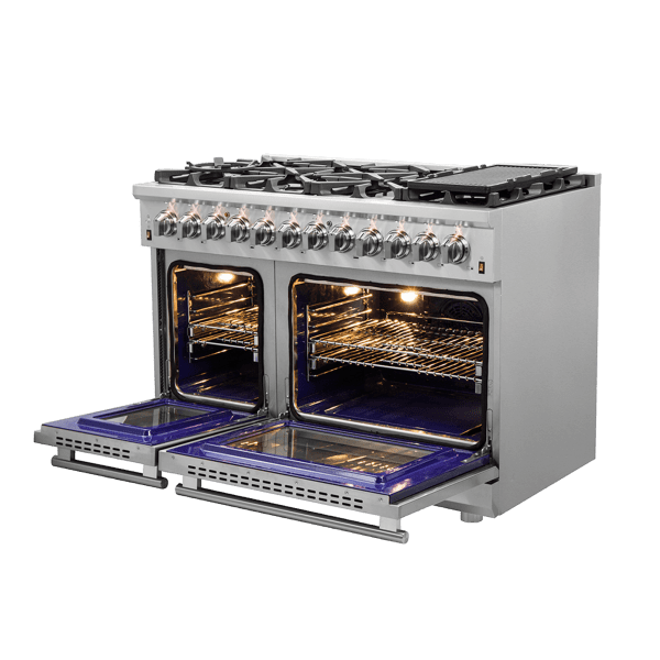 Forno Massimo 48" Freestanding Dual Fuel Range with 8 Burners, FFSGS6125-48 I Luxury Appliances Direct
