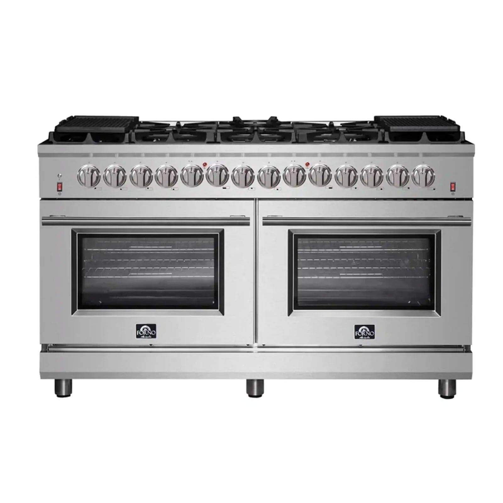 Forno Massimo 60" Freestanding Dual Fuel Range with 10 Burners, FFSGS6125-60 I Luxury Appliances Direct