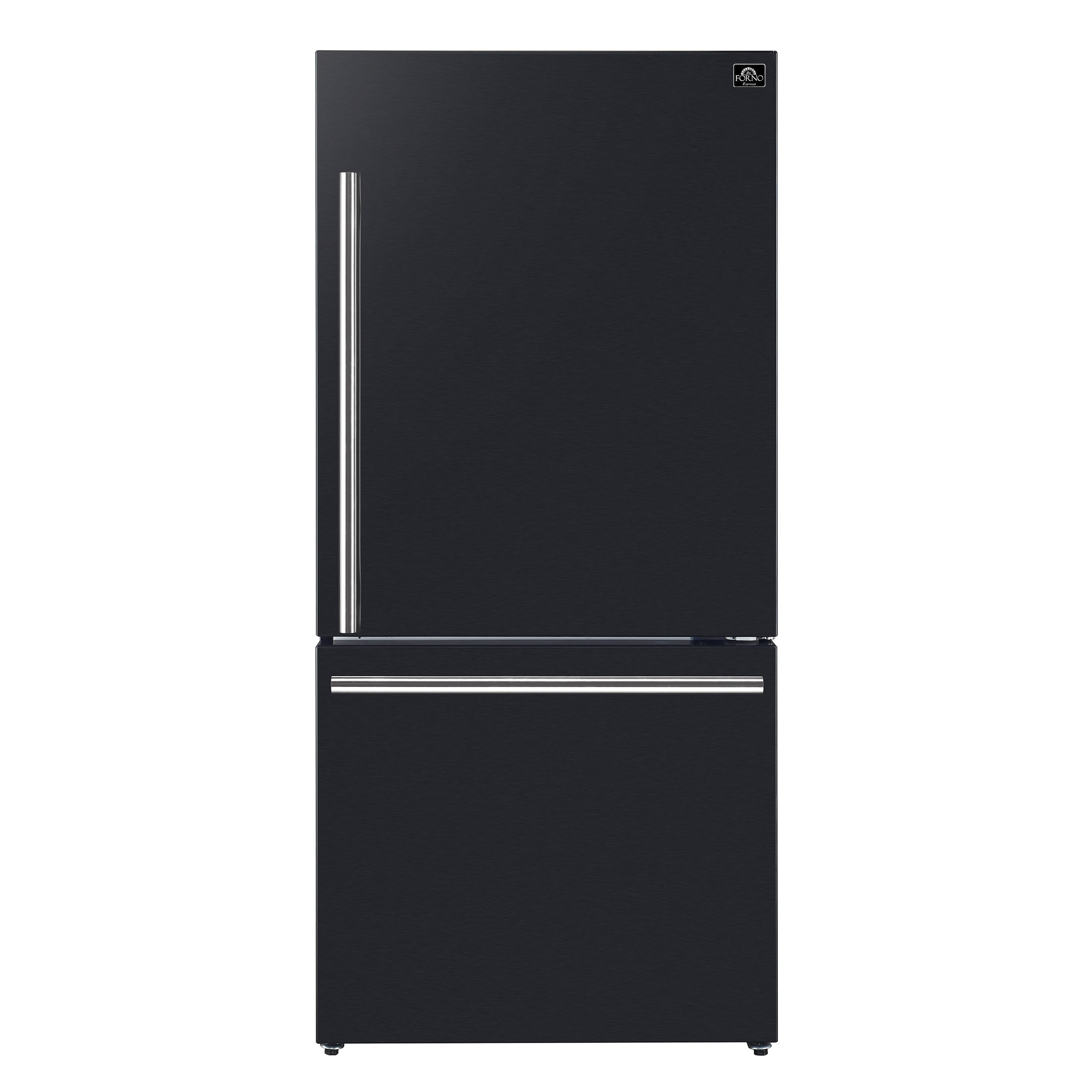 Forno Milano Espresso 17.2 Cu. Ft. Right Hinge Refrigerator Bottom Freezer FFFFD1785-31BLK I Luxury Appliances Direct