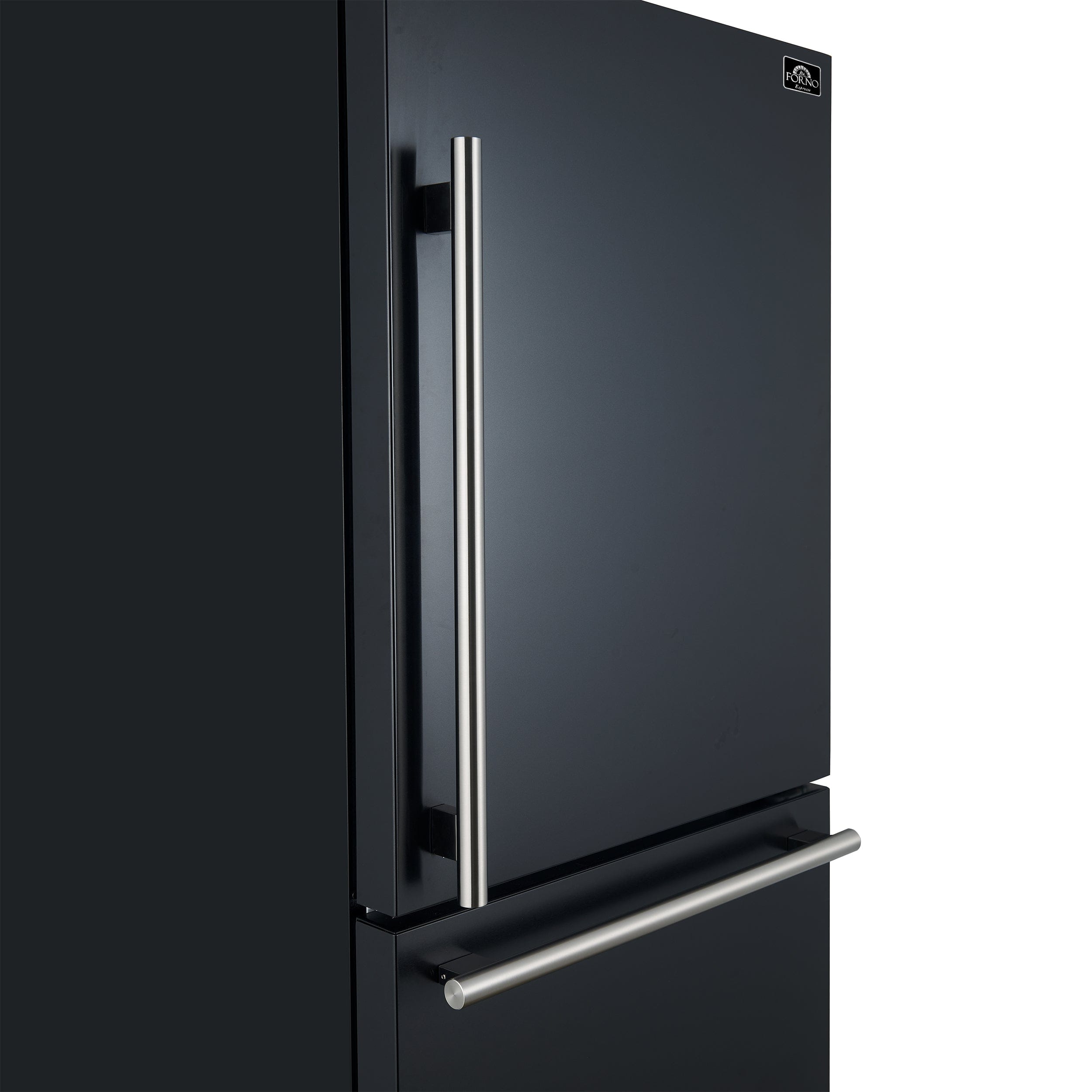 Forno Milano Espresso 17.2 Cu. Ft. Right Hinge Refrigerator Bottom Freezer FFFFD1785-31BLK I Luxury Appliances Direct