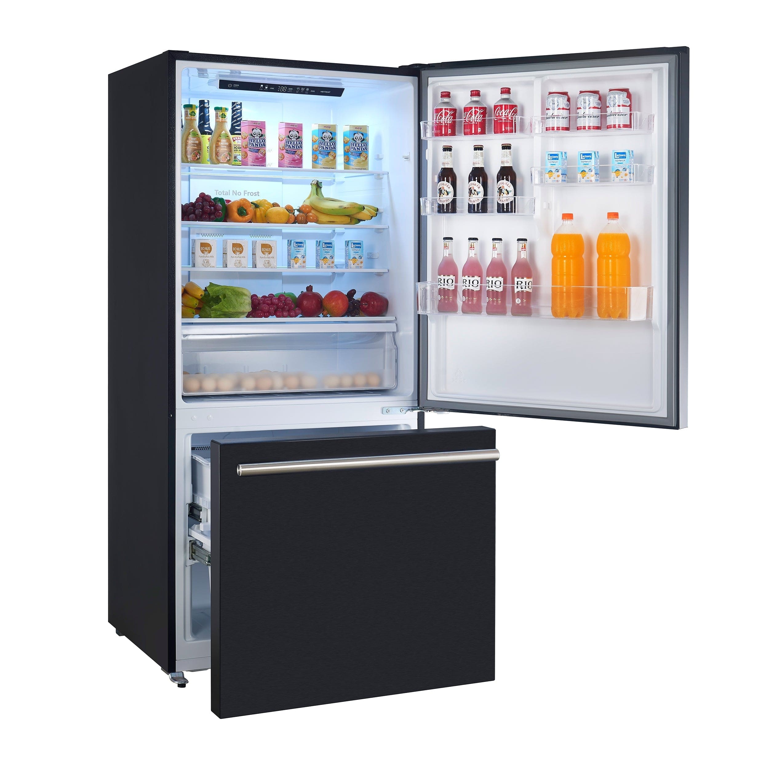 Forno Milano Espresso 17.2 Cu. Ft. Right Hinge Refrigerator Bottom Freezer FFFFD1785-31BLK I Luxury Appliances Direct