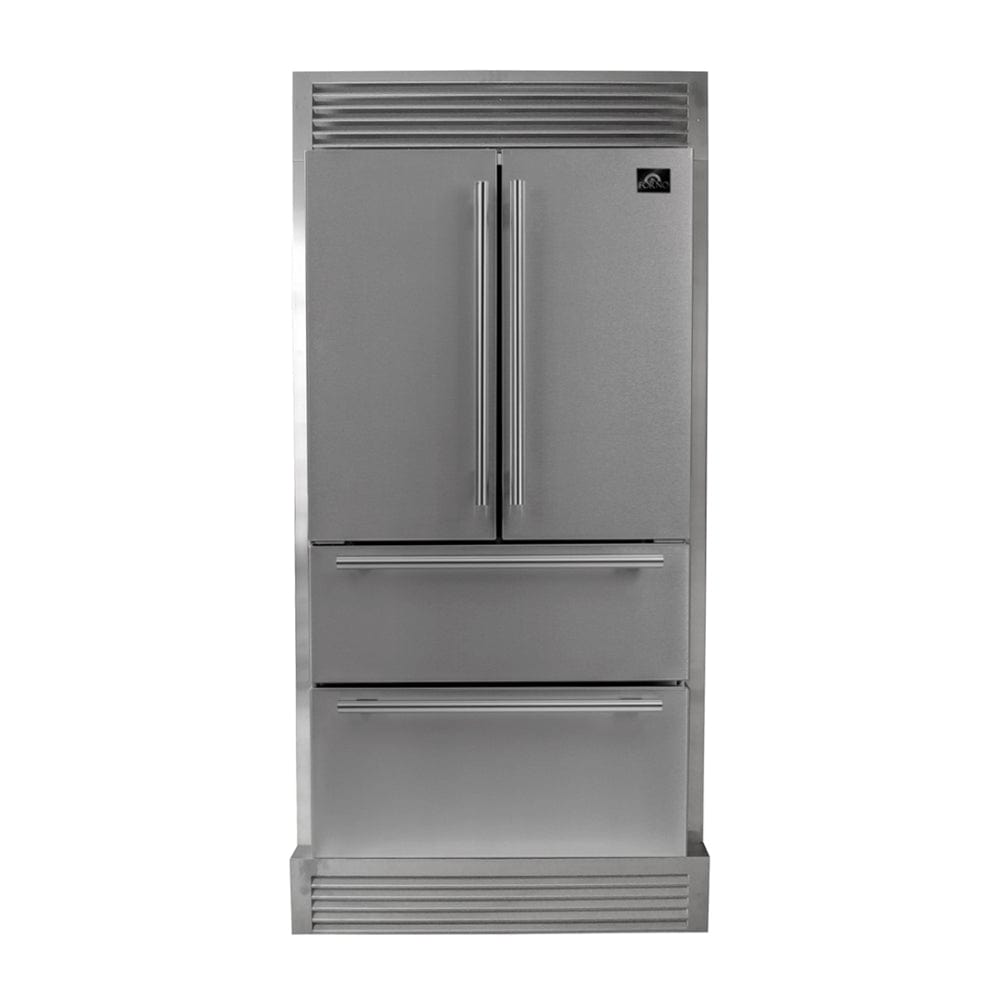 Forno Moena 40" French Door Refrigerator With Decorative Grill FFRBI1820-40SG I Luxury Appliances Direct