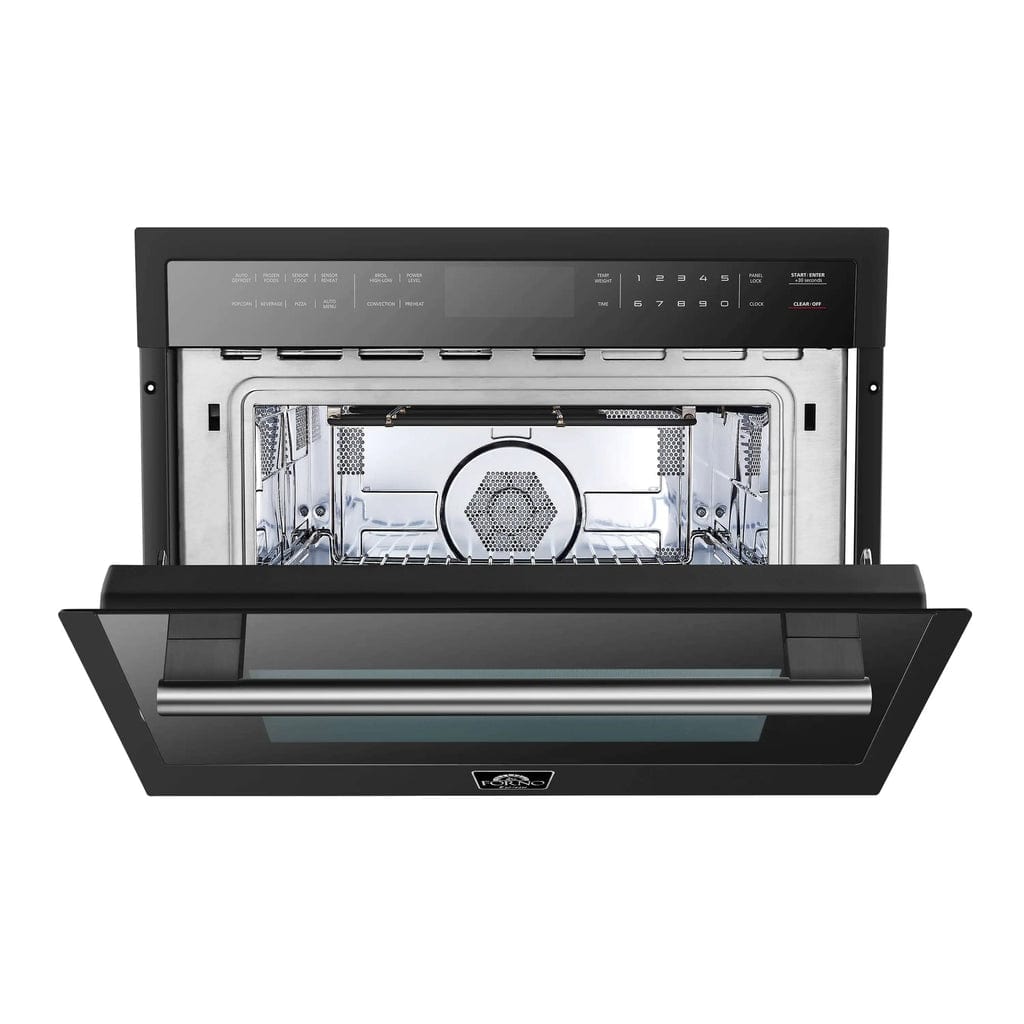 Forno Oliena Espresso 24-Inch 1.6 Cu.ft Compact Oven Black with Stainless Steel Handle FMWDR3093-24BLK I Luxury Appliances Direct
