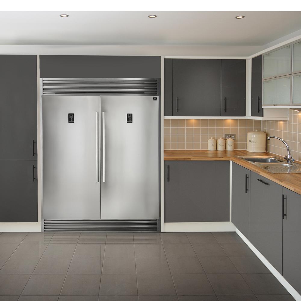 Forno Package 48-Inch Fuel Range, Range Hood, Refrigerator, Microwave, Dishwasher, Wine Cooler AP-FFSGS6187-48-9 I Luxury Appliances Direct