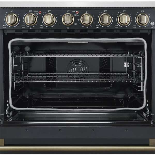 Forno Paolo 36-inch Freestanding Black Convection Range Oven FFSEL6011-36BLK
