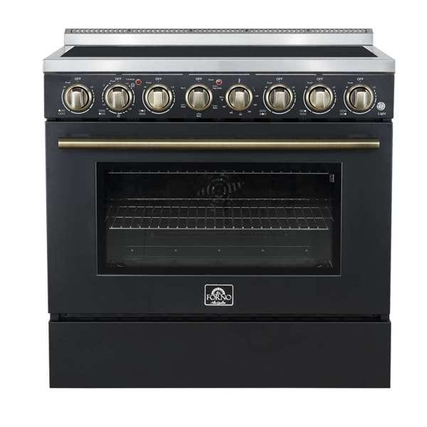 Forno Paolo 36-inch Freestanding Black Convection Range Oven FFSEL6011-36BLK