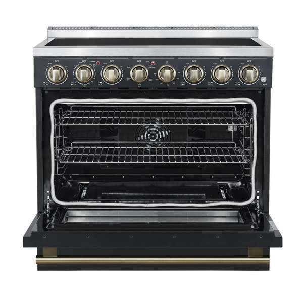 Forno Paolo 36-inch Freestanding Black Convection Range Oven FFSEL6011-36BLK