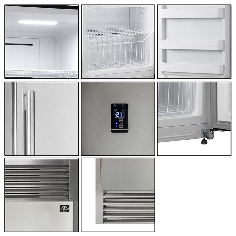 Forno Rizzuto 60" 27.6 cu. ft. Refrigerator & Freezer in Stainless Steel, FFFFD1933-60S I Luxury Appliances Direct