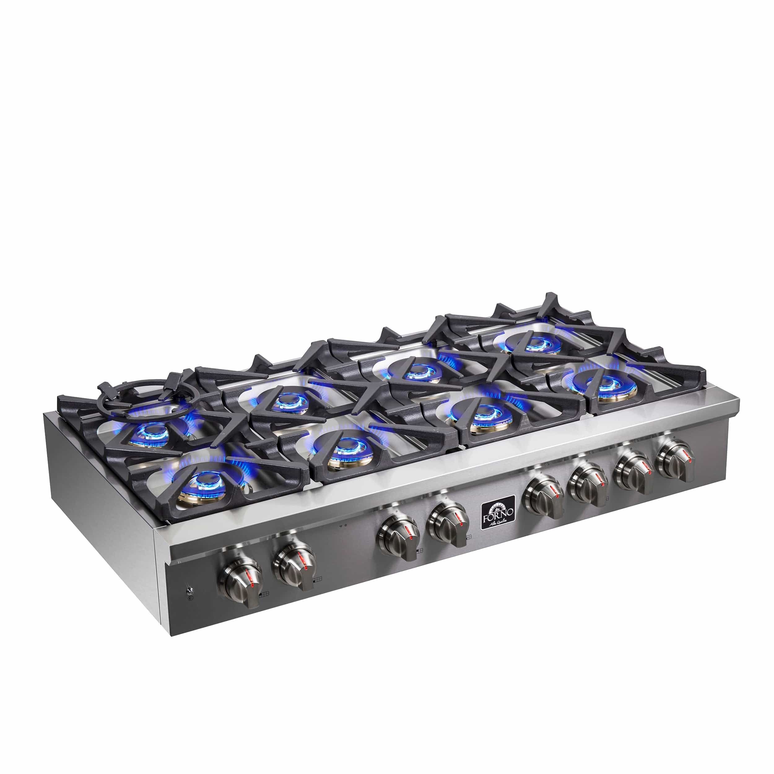 Forno Spezia Alta Qualita 48" Gas Rangetop With 8 Sealed Burners in Stainless Steel, FCTGS5751-48 I Luxury Appliances Direct