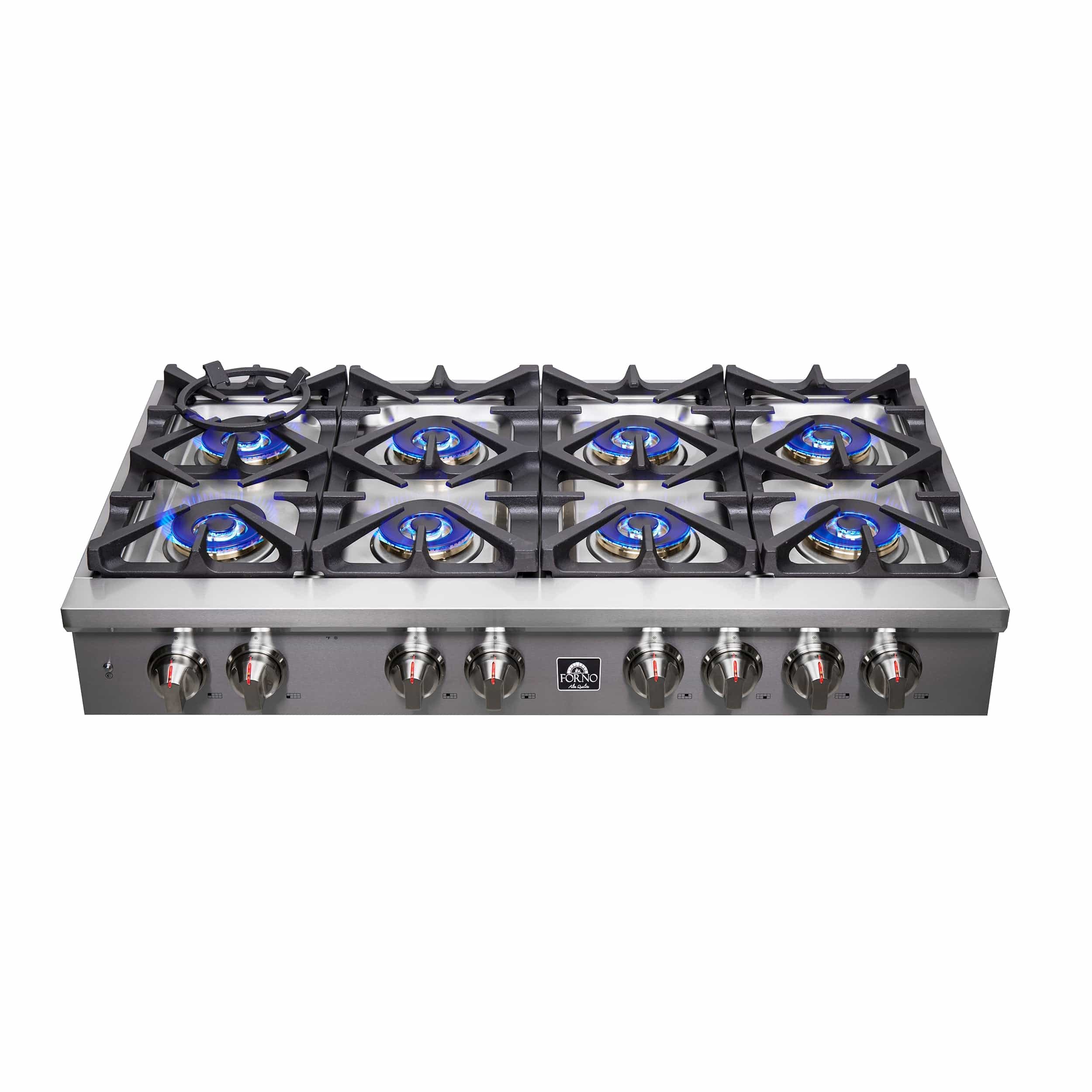 Forno Spezia Alta Qualita 48" Gas Rangetop With 8 Sealed Burners in Stainless Steel, FCTGS5751-48 I Luxury Appliances Direct