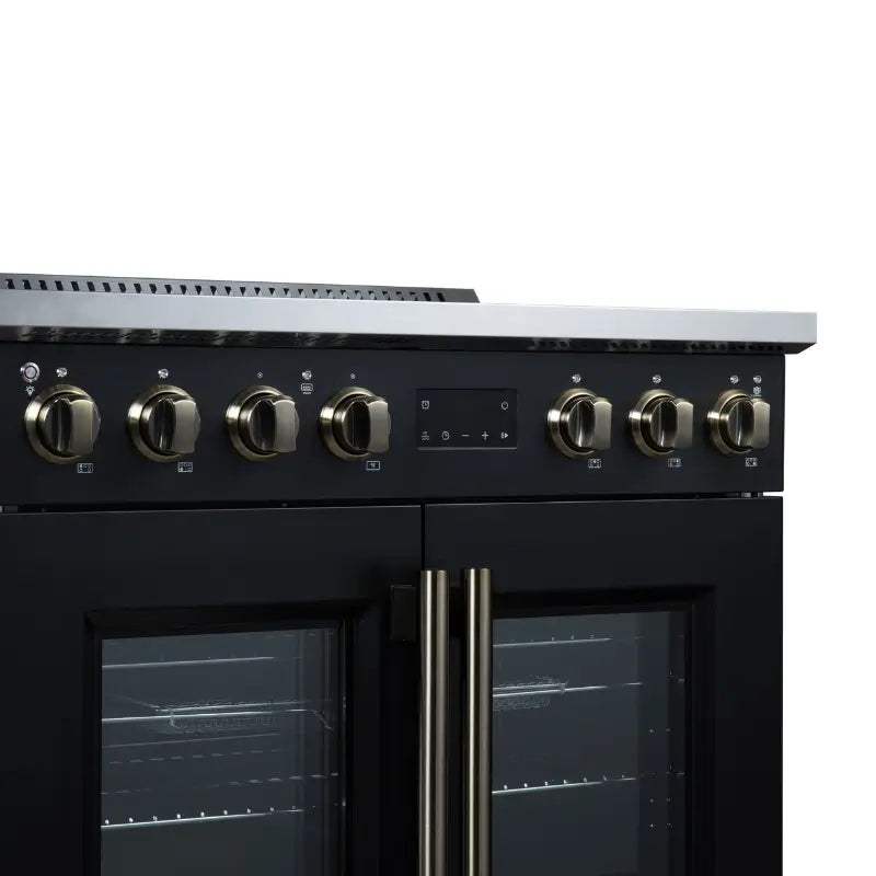 FORNO Torino FFSIN0950-36BLK 36-Inch French Door Induction Range with Air Fry, Air Sous Vide & True Convection – Black