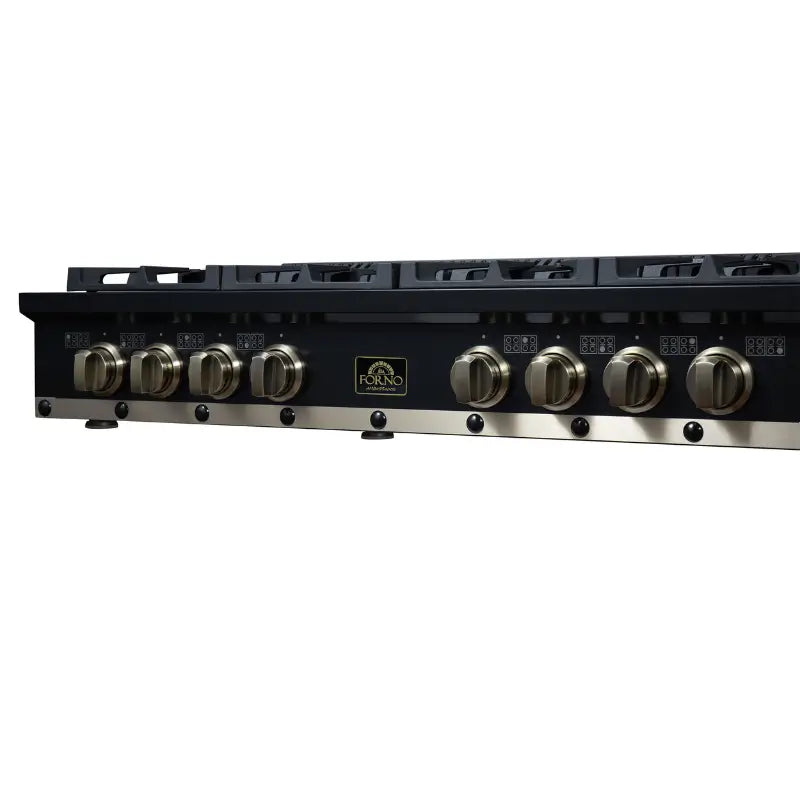 FORNO Valente FCTGS5799-48CPBLK 48-Inch Gas Rangetop – 8 Burners, 94,000 BTU, Black with Copper Trim
