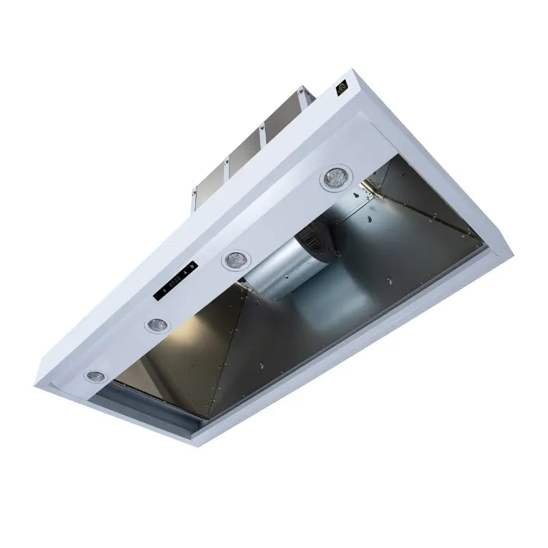 FORNO Valente FRHWM5099-48CPWHT 48-Inch Wall Mount Range Hood – White with Copper Trim, 304 CFM