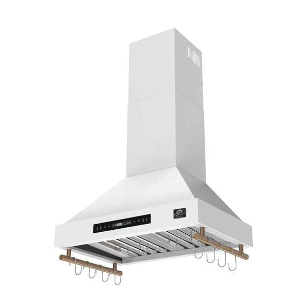 Forno Venezia 30 Inch Wall-Mounted White Range Hood FRHWM5503-31WHT