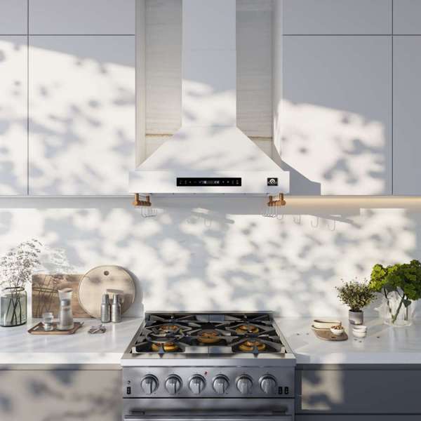 Forno Venezia 30 Inch Wall-Mounted White Range Hood FRHWM5503-31WHT