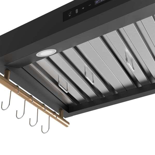 Forno Venezia 36 Inch Wall-Mounted Black Range Hood FRHWM5503-36BLK