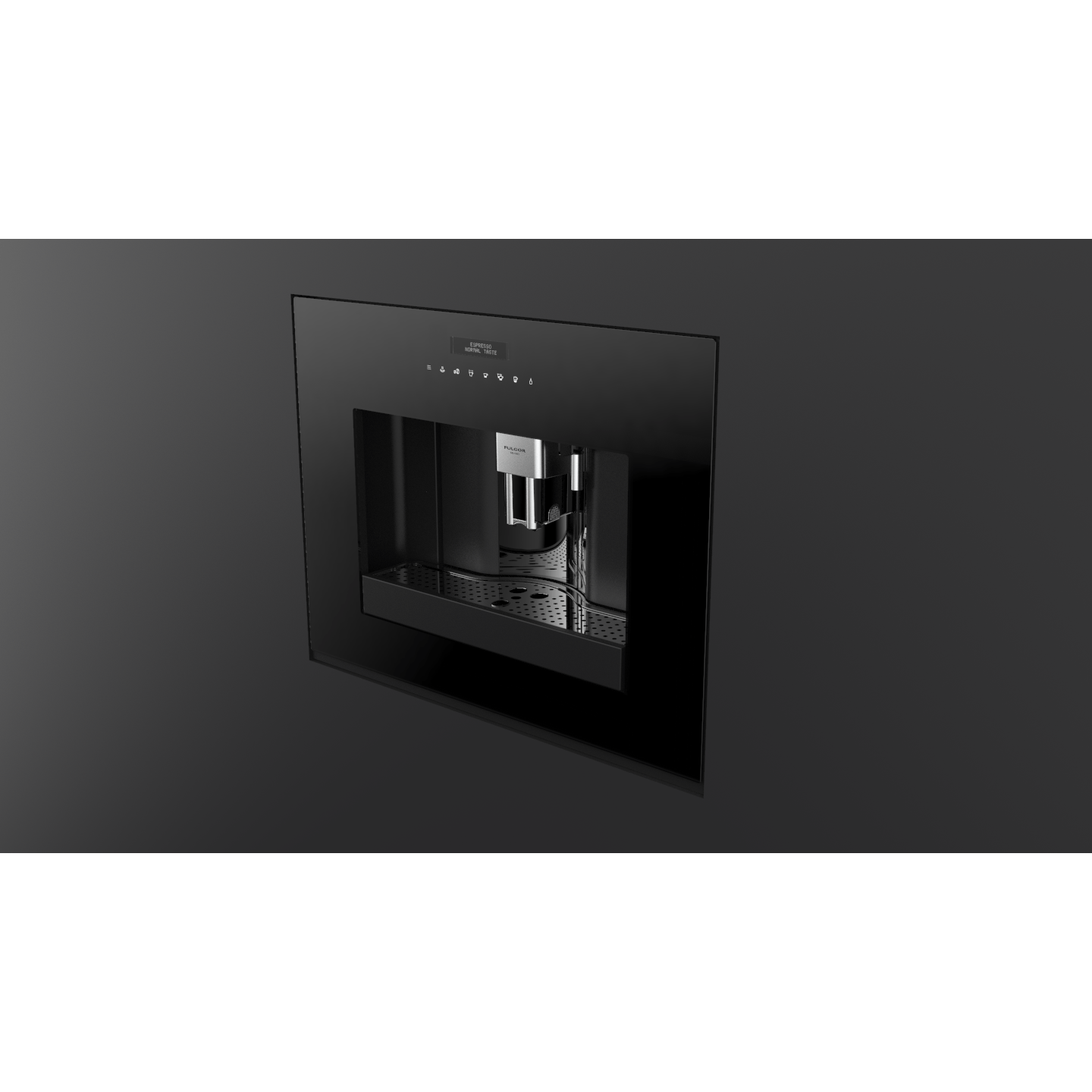 Fulgor Milano 24" Built-In Fully Automatic Coffee Machine, Black Glass - F7BC24B1 I Luxury Appliances Direct