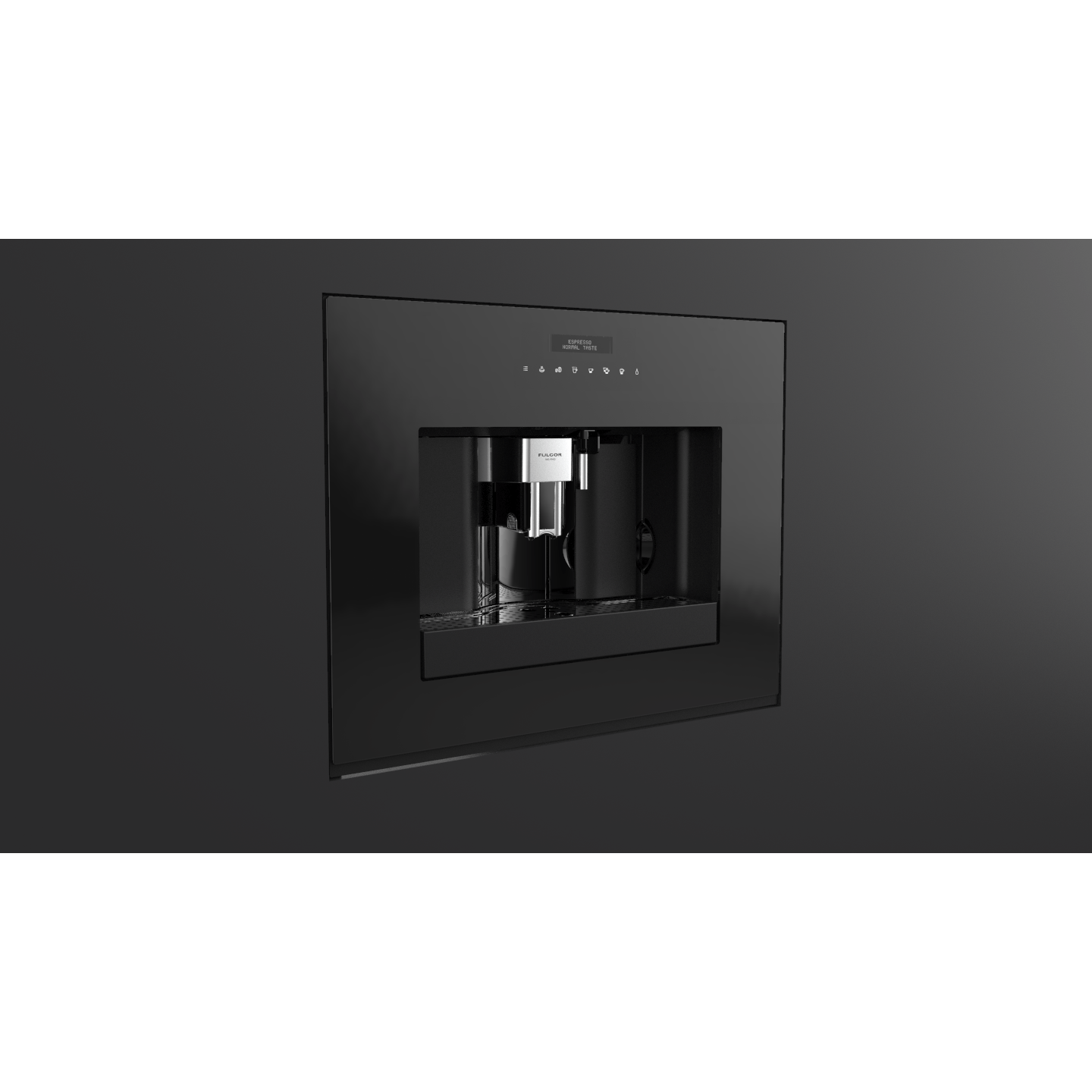 Fulgor Milano 24" Built-In Fully Automatic Coffee Machine, Black Glass - F7BC24B1 I Luxury Appliances Direct