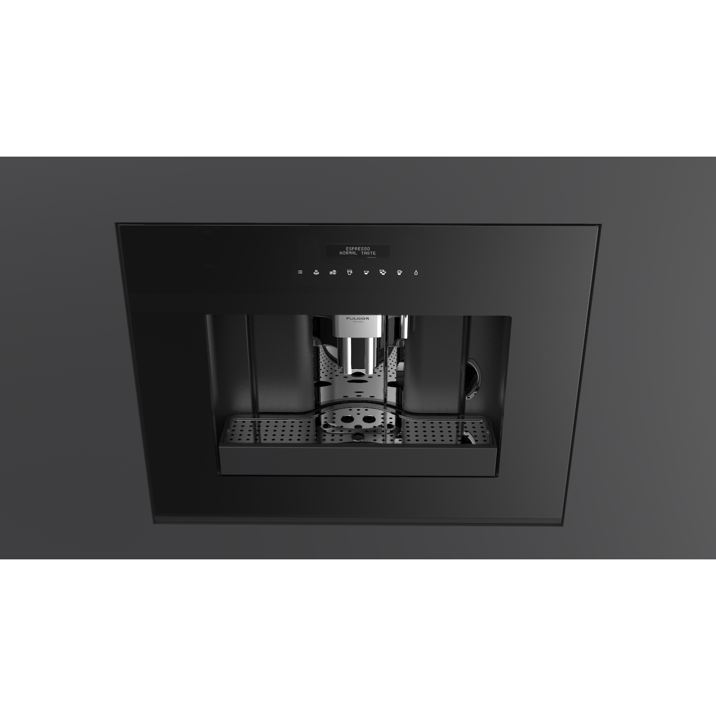 Fulgor Milano 24" Built-In Fully Automatic Coffee Machine, Black Glass - F7BC24B1 I Luxury Appliances Direct