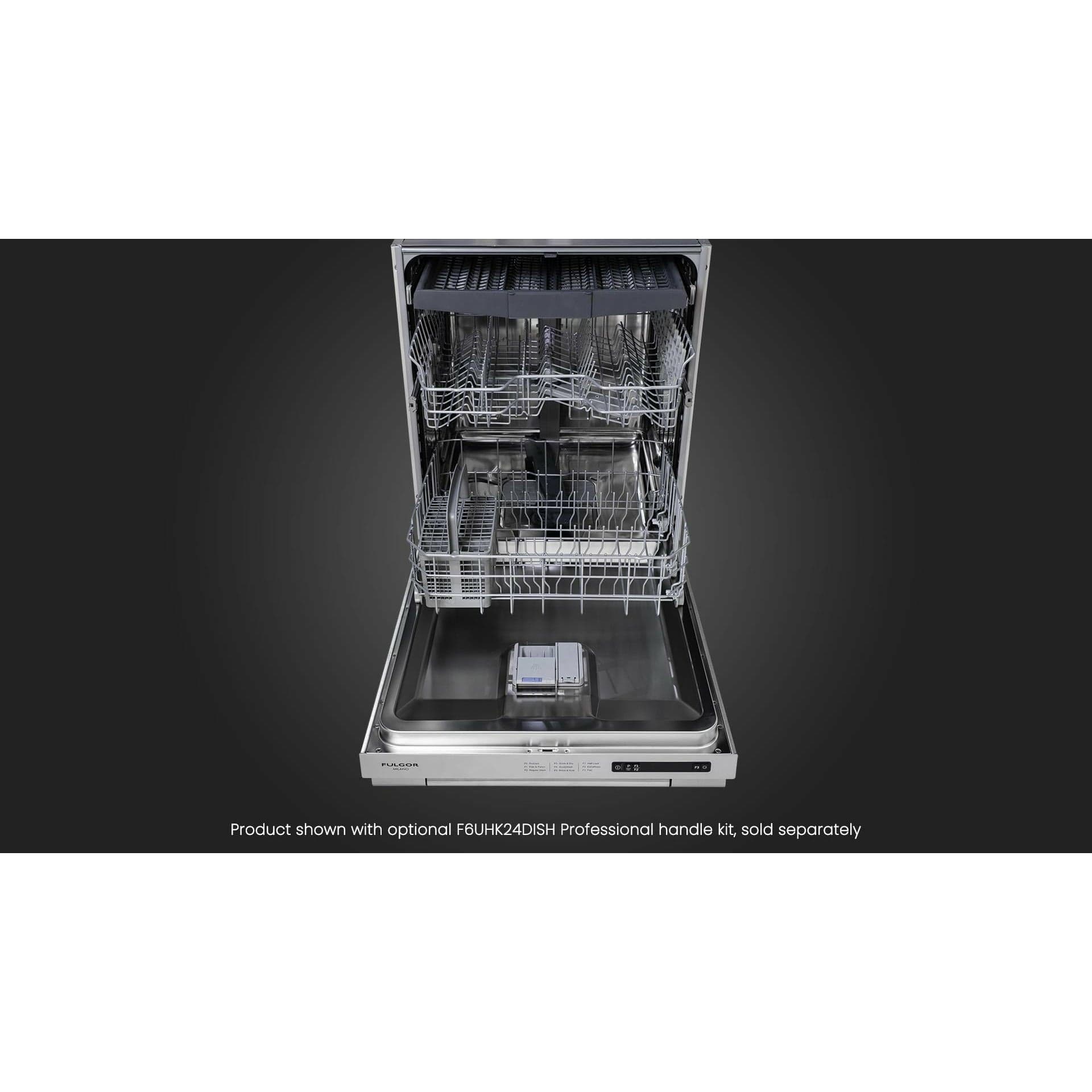 Fulgor Milano 24" Fully Integrated Built-In Dishwasher with 16 Place Settings, Stainless Steel - F6DWT24SS2 I Luxury Appliances Direct
