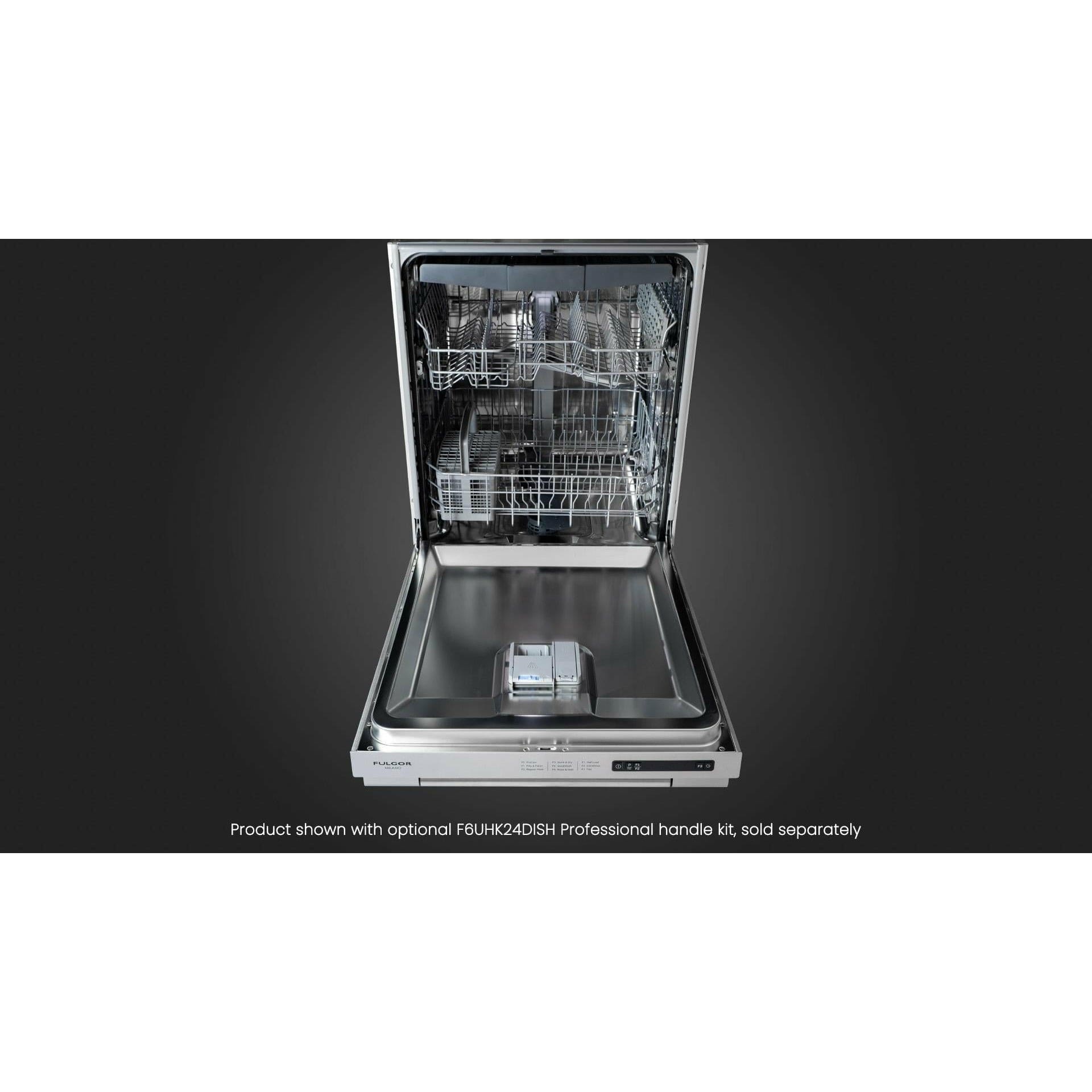 Fulgor Milano 24" Fully Integrated Built-In Dishwasher with 16 Place Settings, Stainless Steel - F6DWT24SS2 I Luxury Appliances Direct