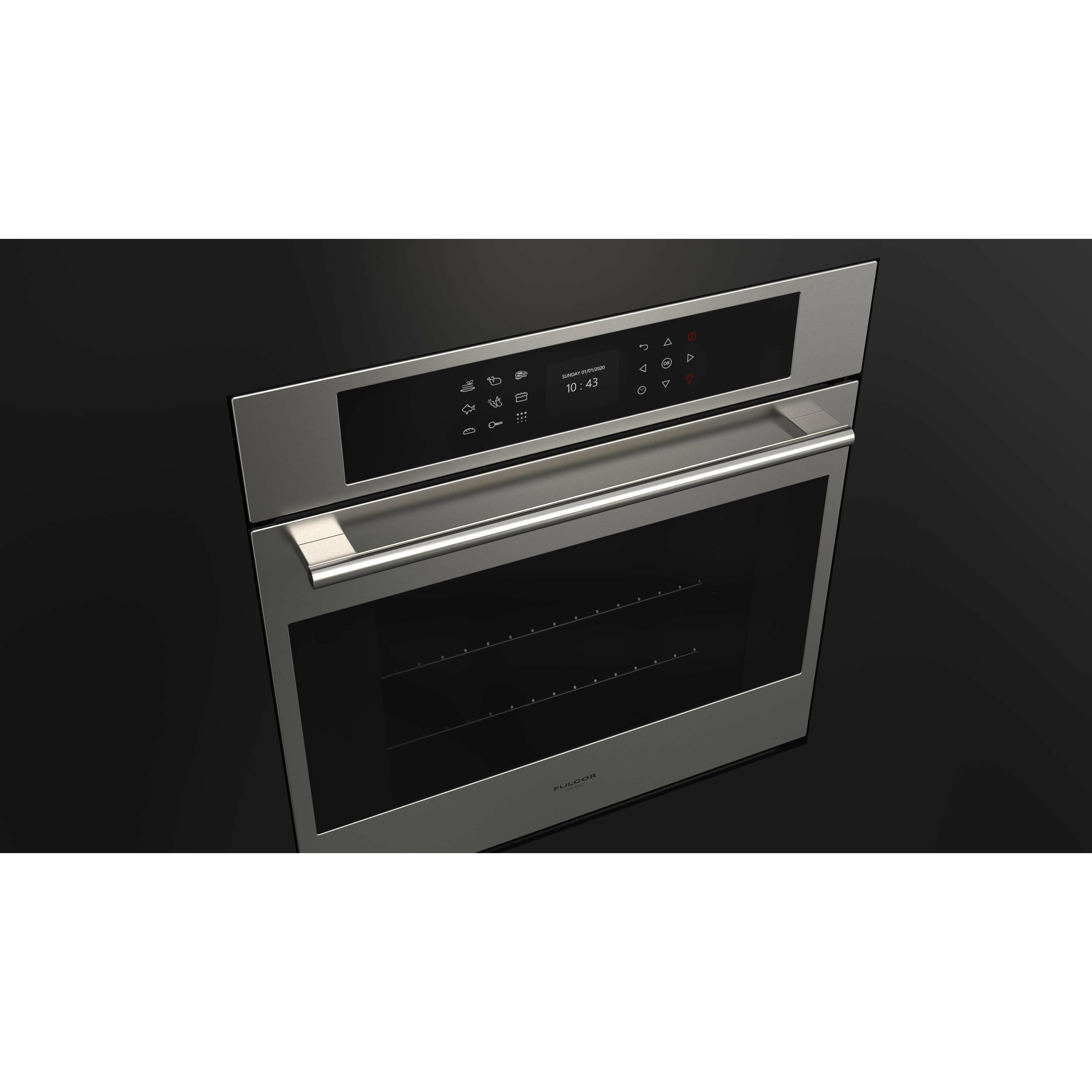 Fulgor Milano 24" Single Convection Electric Wall Oven with 2.4 Cu. Ft. Capacity - F7SP24S1 I Luxury Appliances Direct
