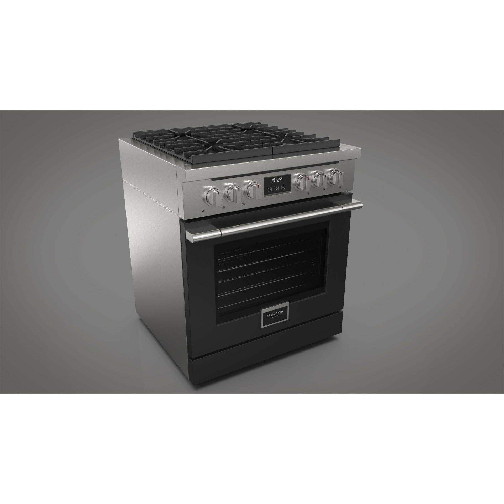 Fulgor Milano 30" Freestanding All Gas Range with 2 Duel Flame Burners, Stainless Steel - F4PGR304S2 I Luxury Appliances Direct