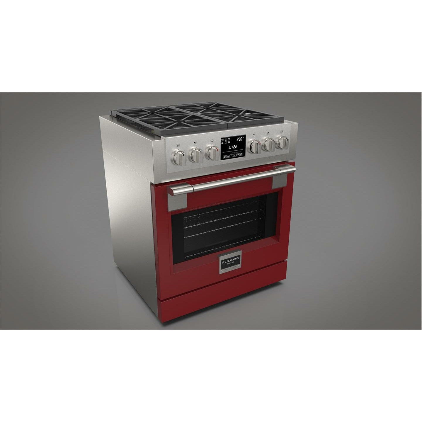 Fulgor Milano 30" Freestanding Dual Fuel Pro Range with 4 18,000-BTU Burners, Stainless Steel - F6PDF304S1 I Luxury Appliances Direct