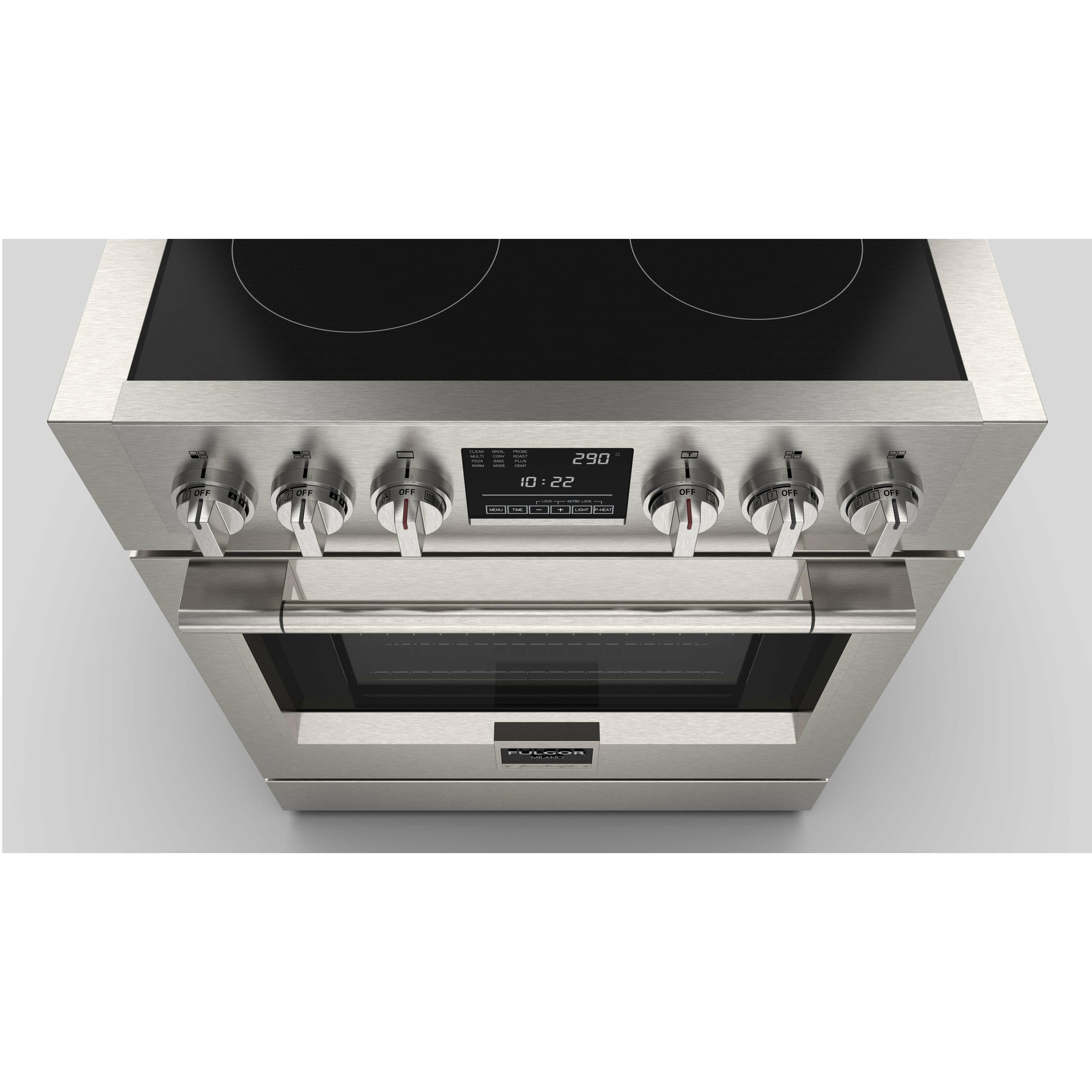 Fulgor Milano 30" Freestanding Induction Range with 4 Cooking Zones, Stainless Steel - F6PIR304S1 I Luxury Appliances Direct