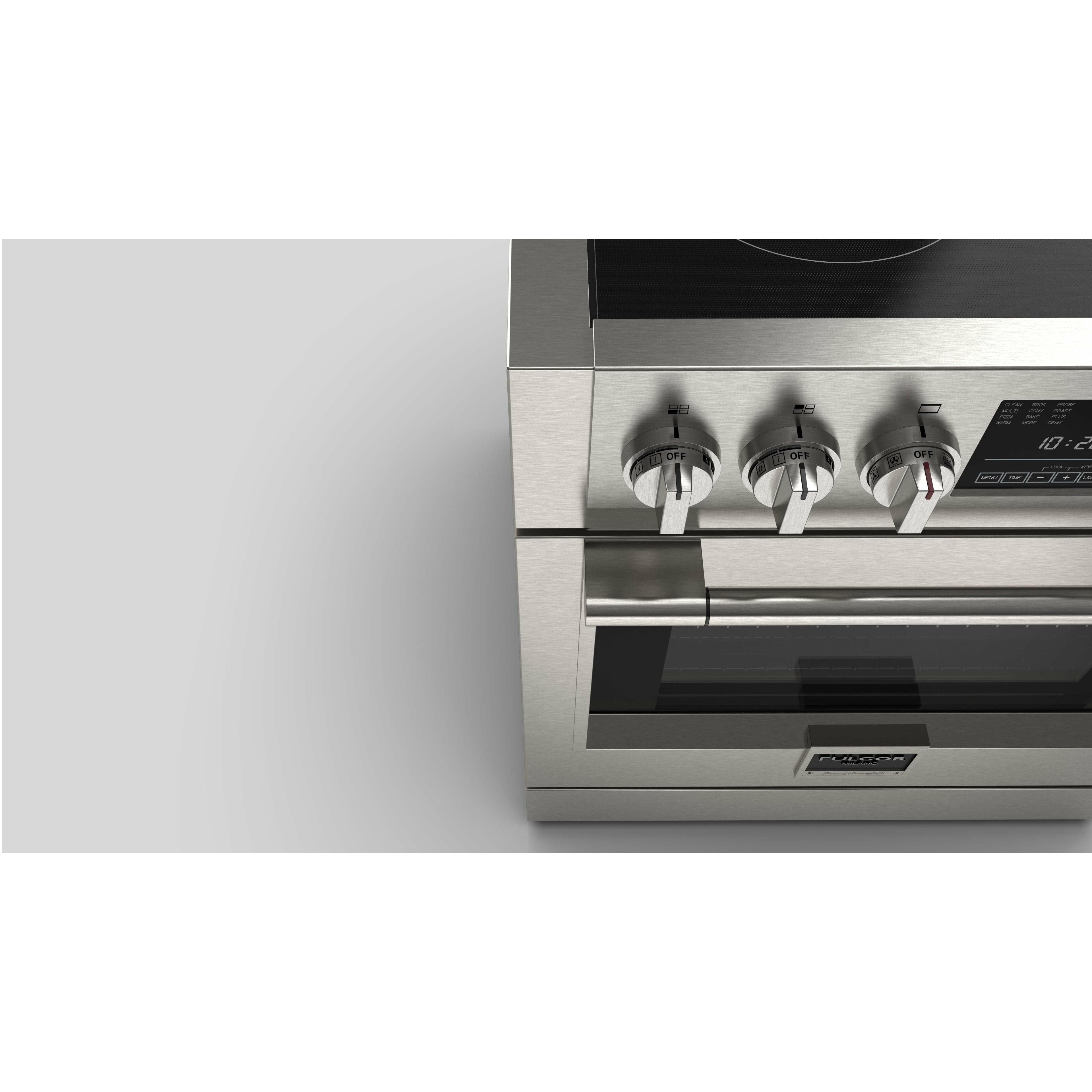 Fulgor Milano 30" Freestanding Induction Range with 4 Cooking Zones, Stainless Steel - F6PIR304S1 I Luxury Appliances Direct