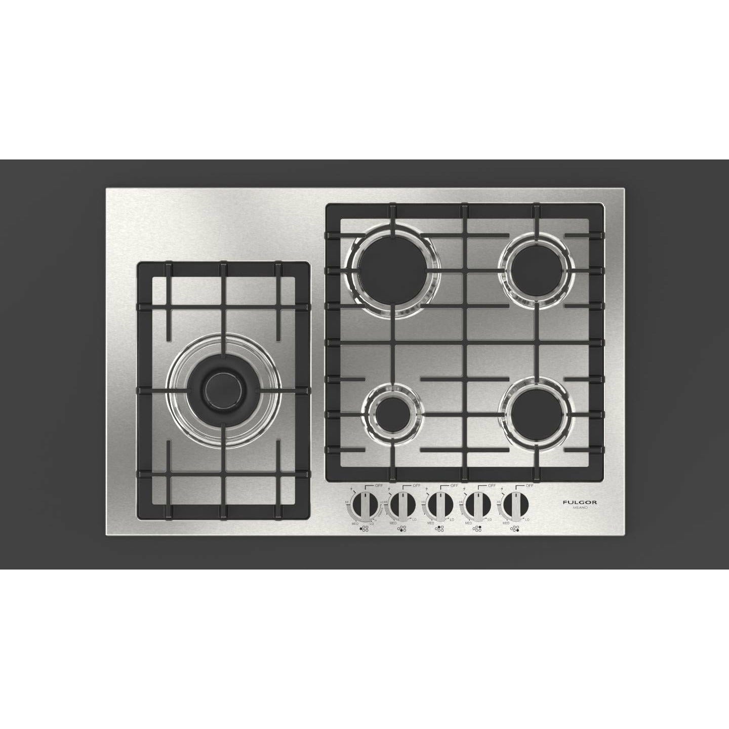 Fulgor Milano 30" Gas Cooktop with 5 European Sealed Burners - F4GK30S1 I Luxury Appliances Direct