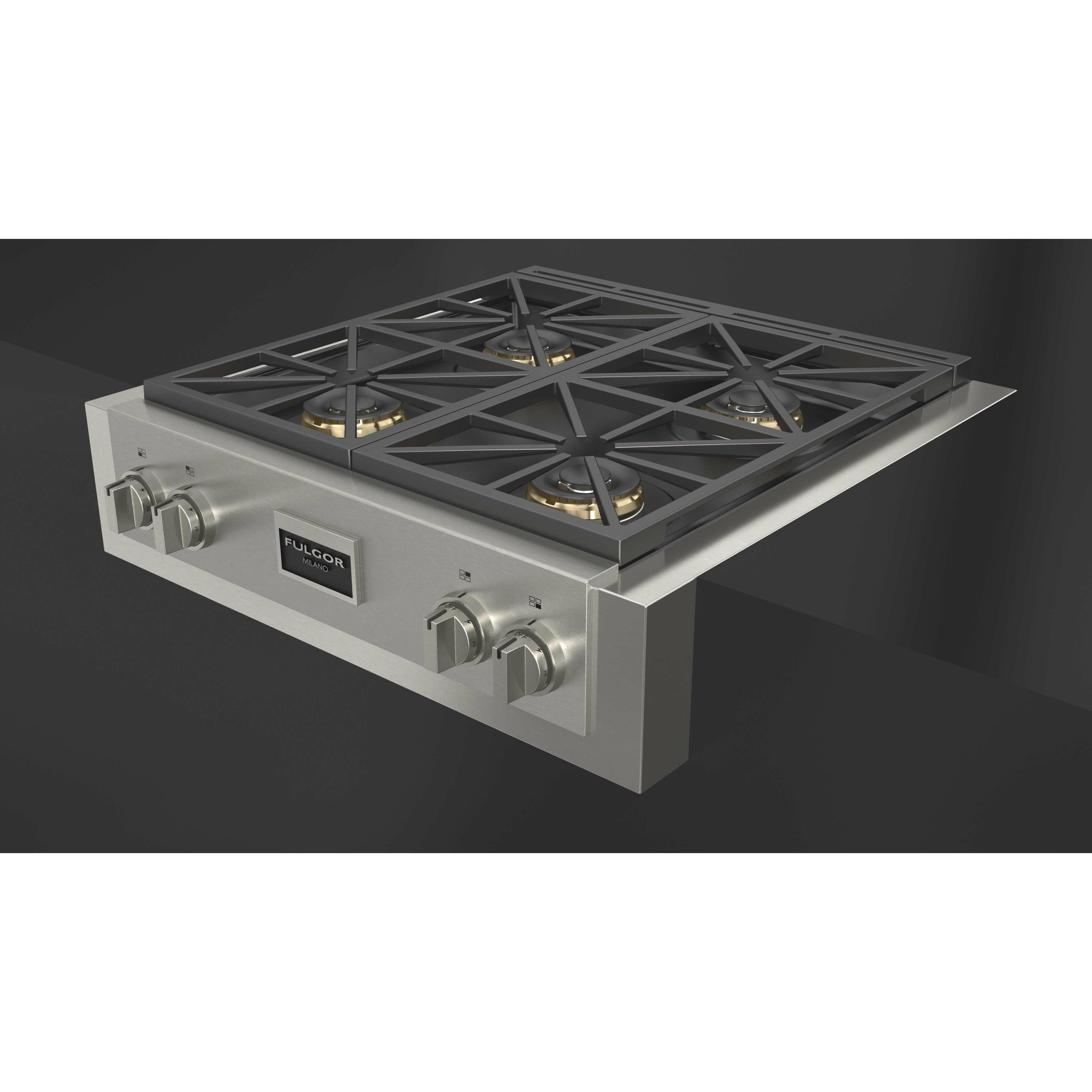 Fulgor Milano 30" Gas Rangetop with 4 Sealed Dual Flame 18,000 BTU Burners, Stainless Steel - F6GRT304S1 I Luxury Appliances Direct