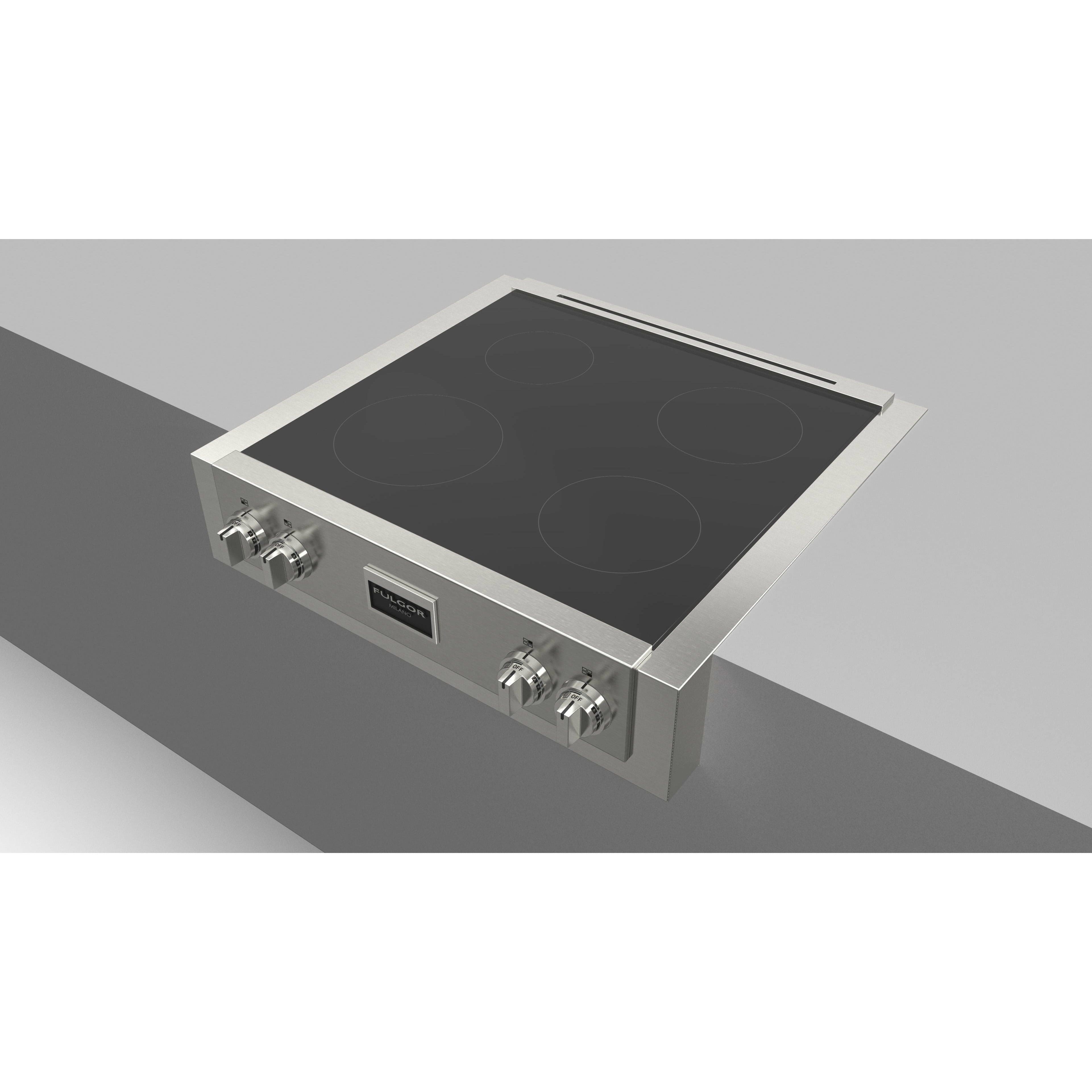 Fulgor Milano 30" Induction Rangetop with 4 Cooking Zones, Stainless Steel - F6IRT304S1 I Luxury Appliances Direct