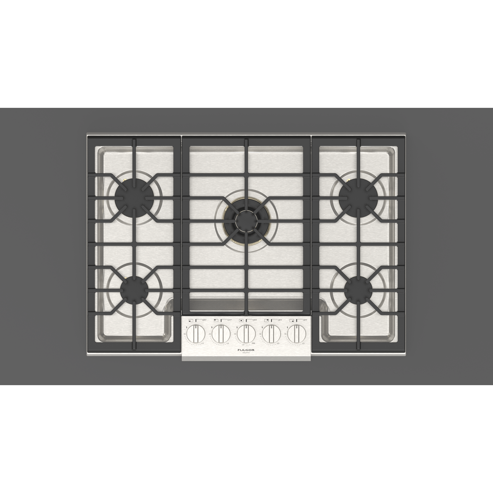 Fulgor Milano 30" Pro-Style Natural Gas Cooktop with 1 Center Dual Burner - F6PGK305S1 I Luxury Appliances Direct