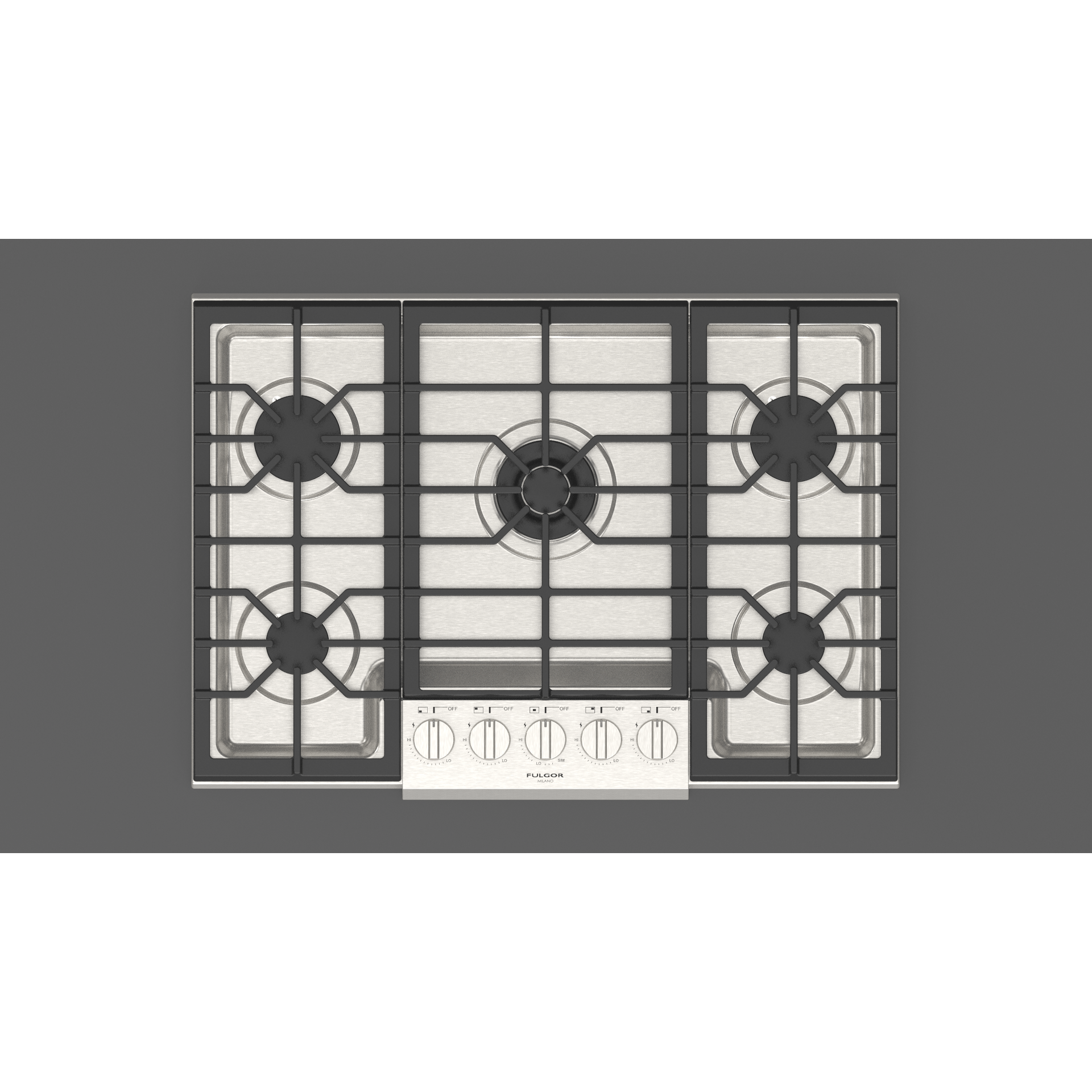 Fulgor Milano 30" Pro-Style Natural Gas Cooktop with 1 Central Dual Burner - F4PGK305S1 I Luxury Appliances Direct