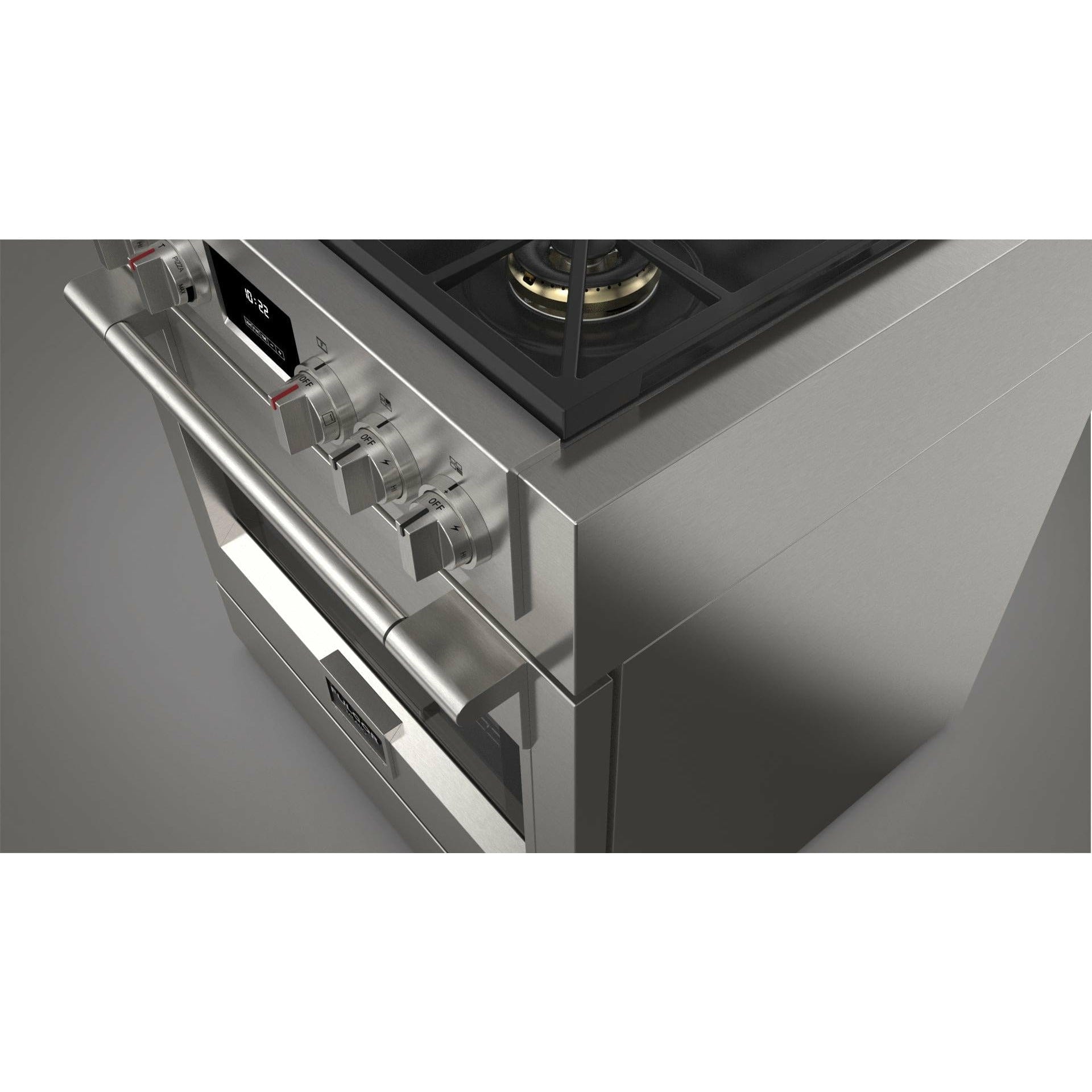 Fulgor Milano 30" Professional All Gas Range with 4 Dual-Flame Burners, 4.4 cu. ft. Capacity w/ Stainless Steel - F6PGR304S2 I Luxury Appliances Direct